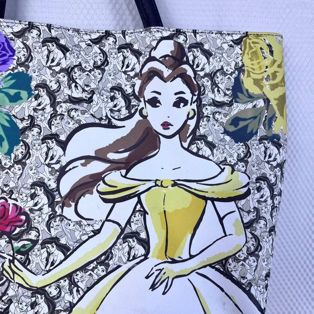 Disney Princess Dreaming of Belle Beauty & the Beast Floral Print Tote Bag (tru)